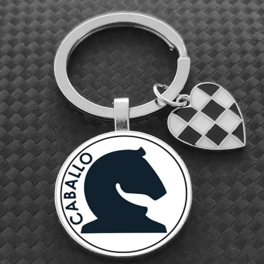 Spanish CHESS Keychain Chess enthusiast Keyring as a gift for friends  glass cabochon Key chain