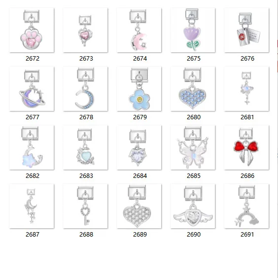 Talian Module Chain with Red Bowknot Pendant Suitable for 9mm Stainless Steel Bracelet DIY Jewelry Making.