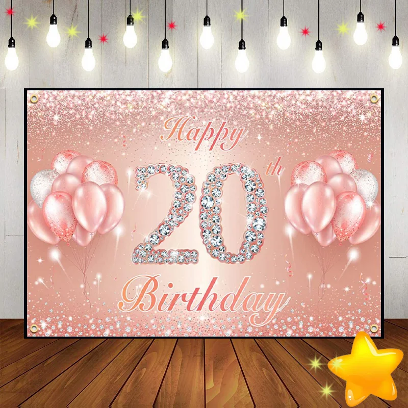 

Happy 20th Birthday Background Photo Boy Custom Backdrop Princess Photography Backdrops The Breath of Youth Decoration Man Girl