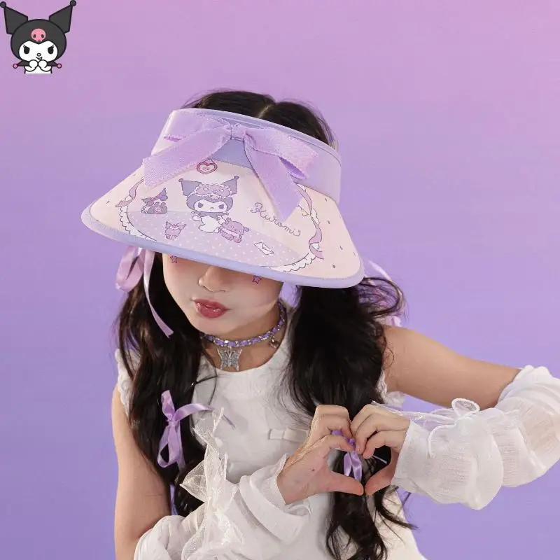الصيف الأطفال الكرتون سانريوس مرحبا كيتي كورومي واقية من الشمس قبعة لامعة كتلة خارج قبعة الشمس الطفل ظلة قبعة قبعة الشاطئ #4