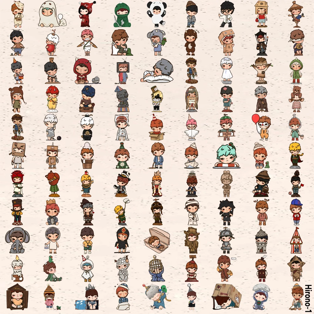 100 قطعة من التماثيل الكرتونية اللطيفة لدمى أونو المحيطة للهاتف المحمول ودفتر الأمتعة وملصقات صناعة يدوية