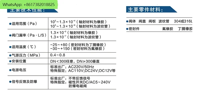 GDQ-J سلسلة من الفولاذ الكربوني الهوائي عالي الفراغ يربك عمود الصمام الختم مع شكل منفذ الشفط المسبق