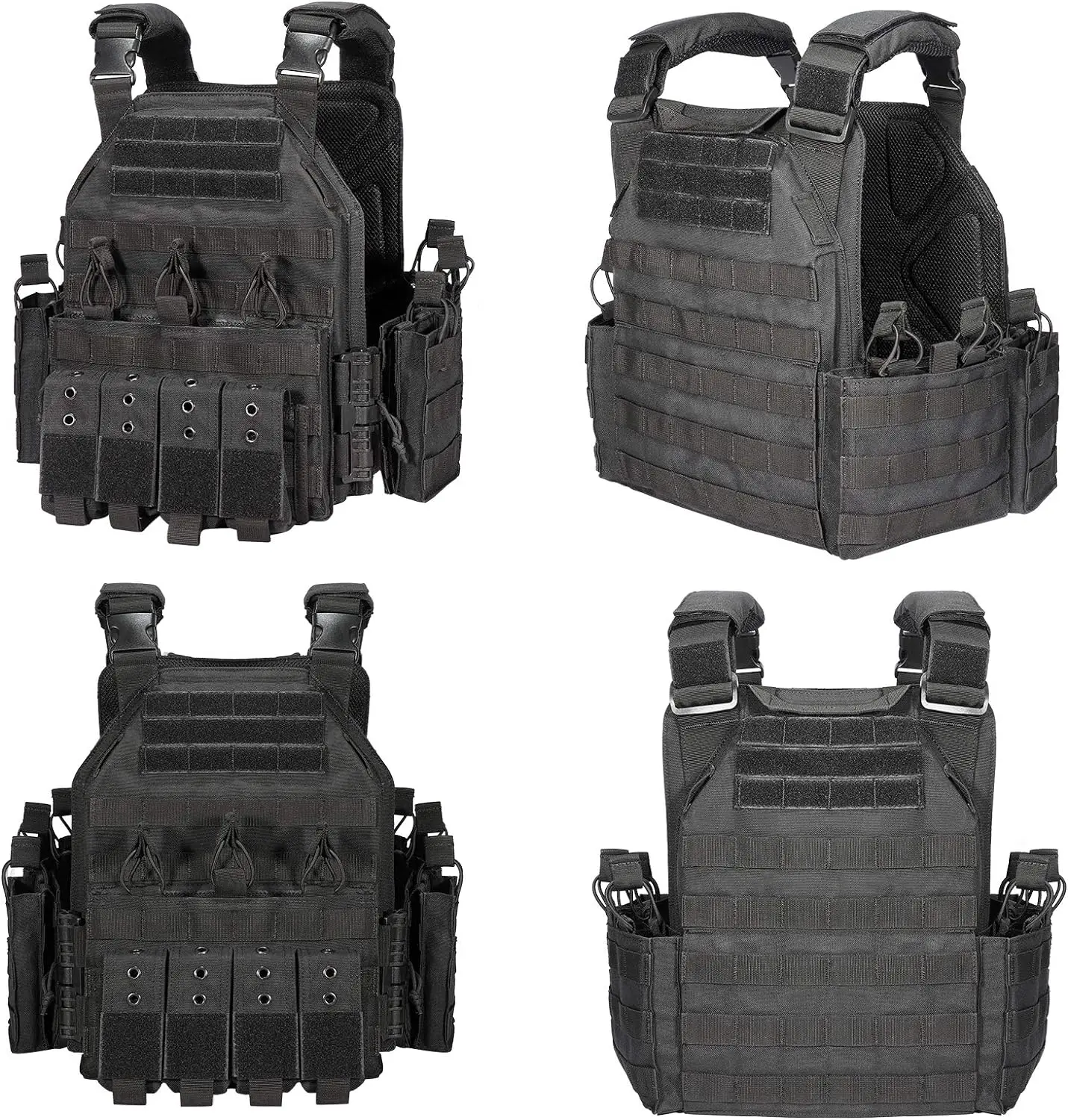 YAKEDA Tactical Vest for Men Quick Release Outdoor Airsoft Vest Adjustable for Adults