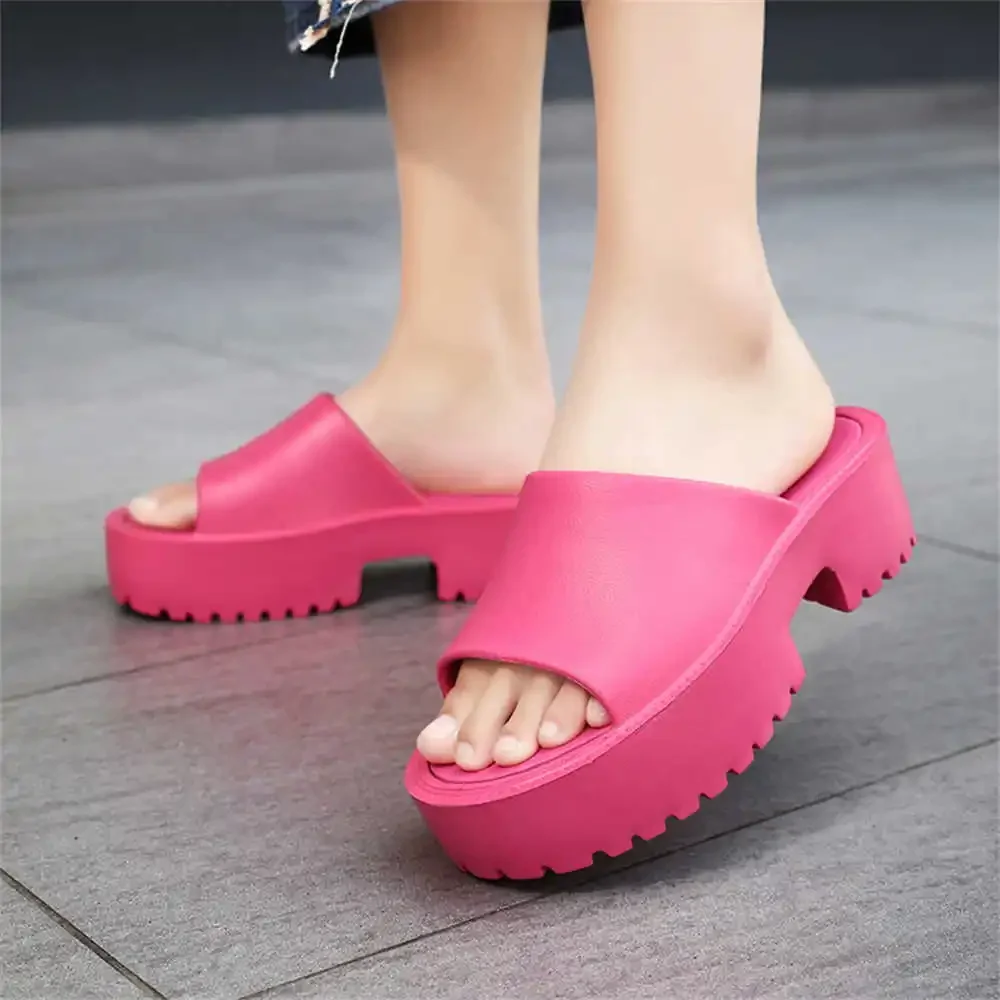 

Round Foot Mid Heels Women's Pink Trainers Yellow Sandal Shoes Summer Slippers Lady Sneakers Sport Tenus Athletics