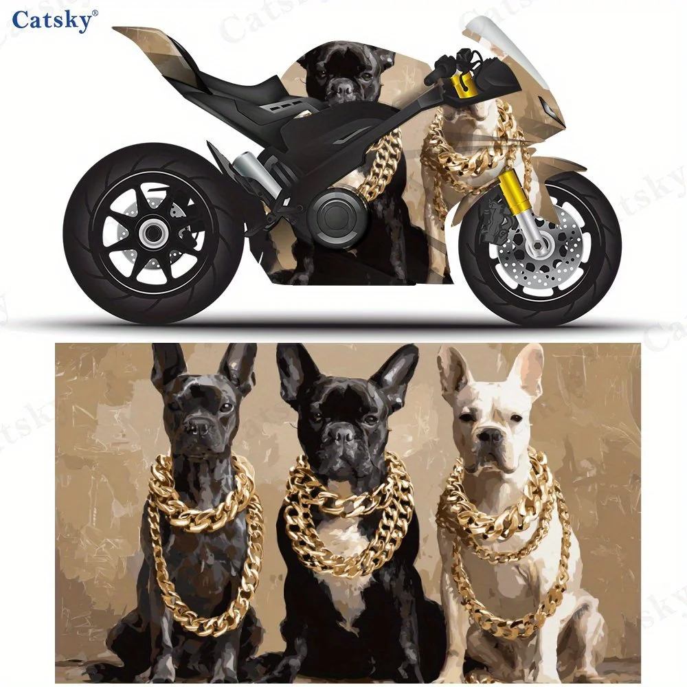 

Крутая собака с золотой цепочкой, мотоциклетные пленки, ПВХ-пленки для настройки мотоцикла, прочные клейкие наклейки