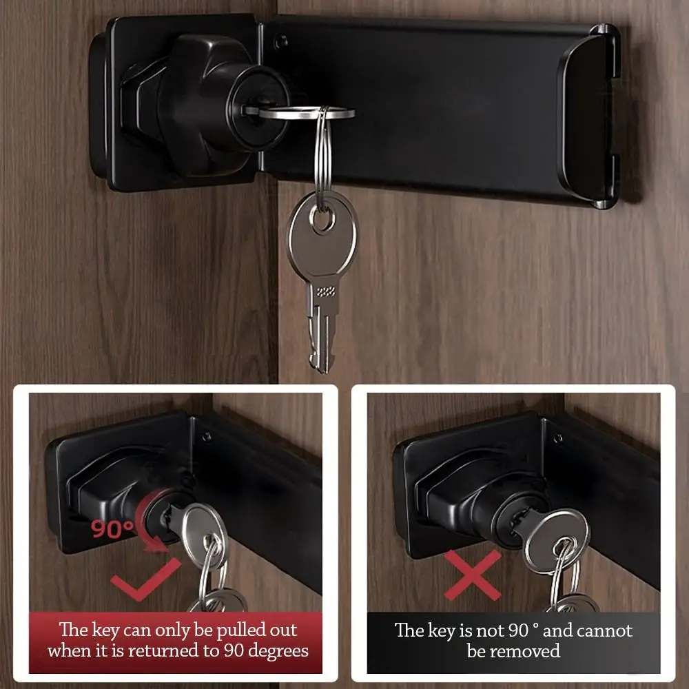 New Stainless Steel Door Clasp Lock 90 Degree Anti-theft Padlock Hasp Burglar-proof Right Angle Gate Latch Household