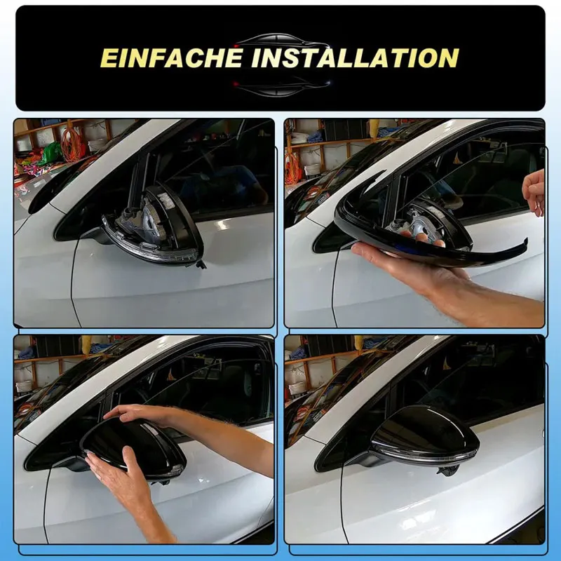 Abdeckkappe für den Außenspiegel, passend für VW Golf 7 MK7 7.5 GTI R GTE GTD und Touran, Baujahr 2013–2020. Ersatz-Spiegelgehäuse, Autozubehör. – Detail 2