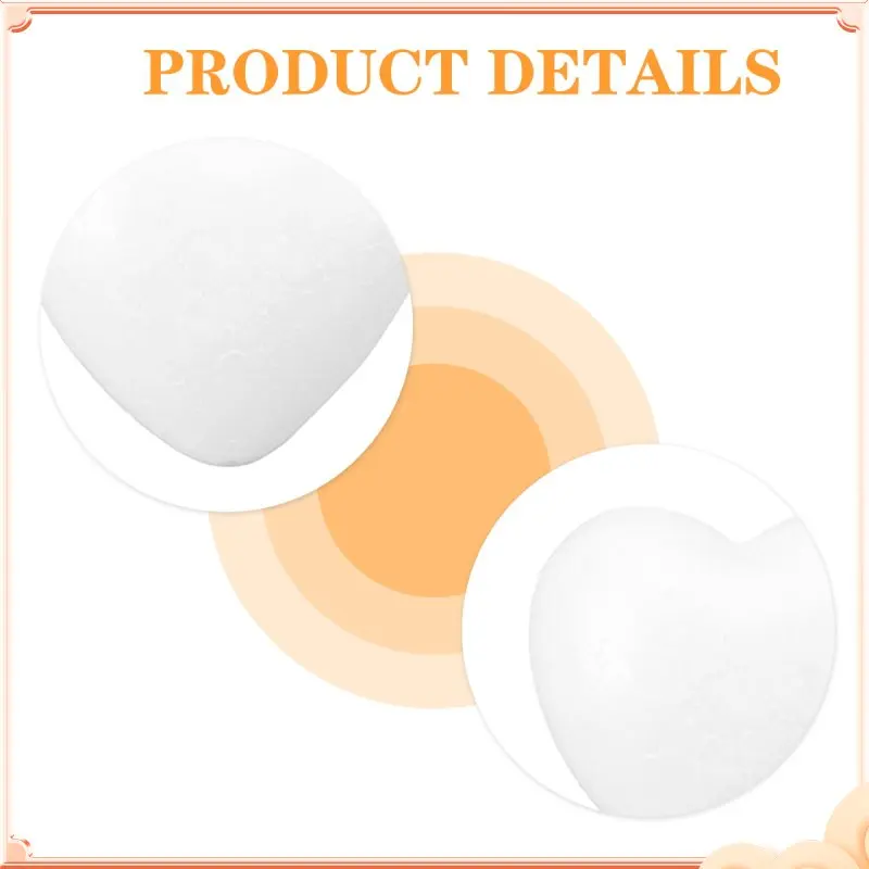 

20 Pcs Solid Peach Heart Foam Wedding Decor Foams Shape Modeling Shaped DIY Craft Crafts