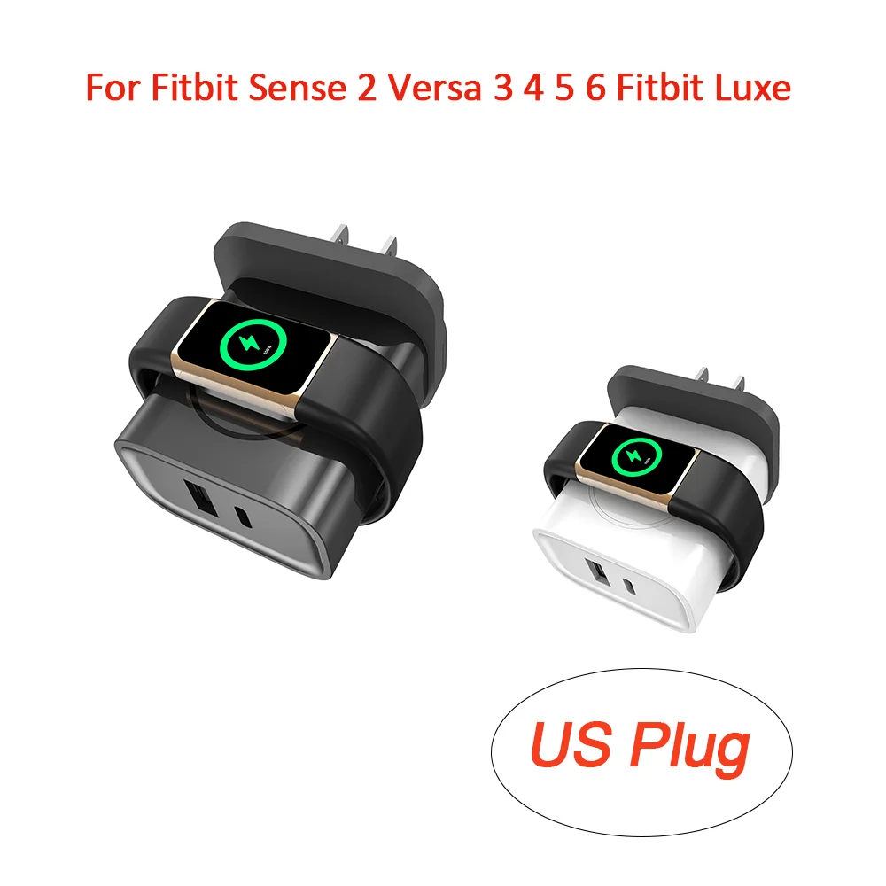 Magnetic Wireless Charger for Google Fitbit Sense 2 Versa 3 4 5 6 Fitbit Luxe 25W PDUSB C Charging Dual Port Wall Charger Block