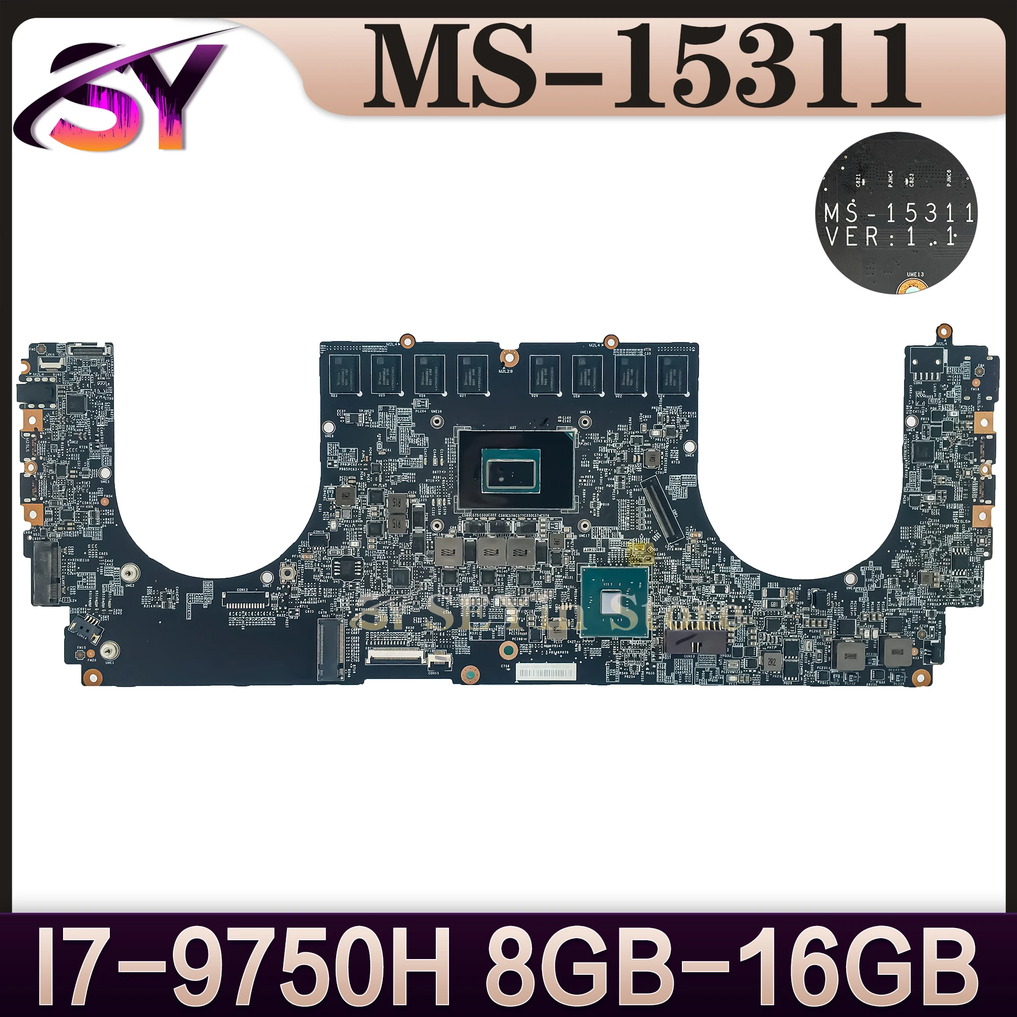 

MS-15311 Mainboard For MSI MS-1531 Modern Laptop Motherboard I7-9750H Gen 8GB/16GB-RAM 100% Working