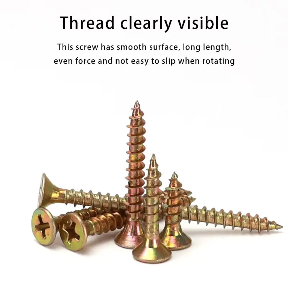 360 PCS M 3.5 Self-Drilling Wood Screws Carbon Steel Wood Screw Deck Screws Self Tapping Coarse Thread Flooring Nails