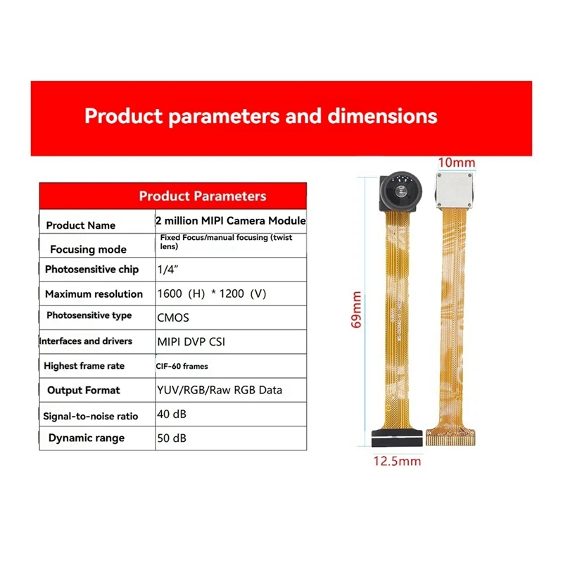 Модуль камеры OV2640 для модуля камеры ESP32 CAM, 2 МП, 160 градусов, ночное видение, MIPI DVP, 24-контактный модуль объектива