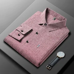 New Men's Business Casual Long Sleeved Printed Shirt with Wrinkle Resistance No Ironing Comfortable All Season Versatile Top