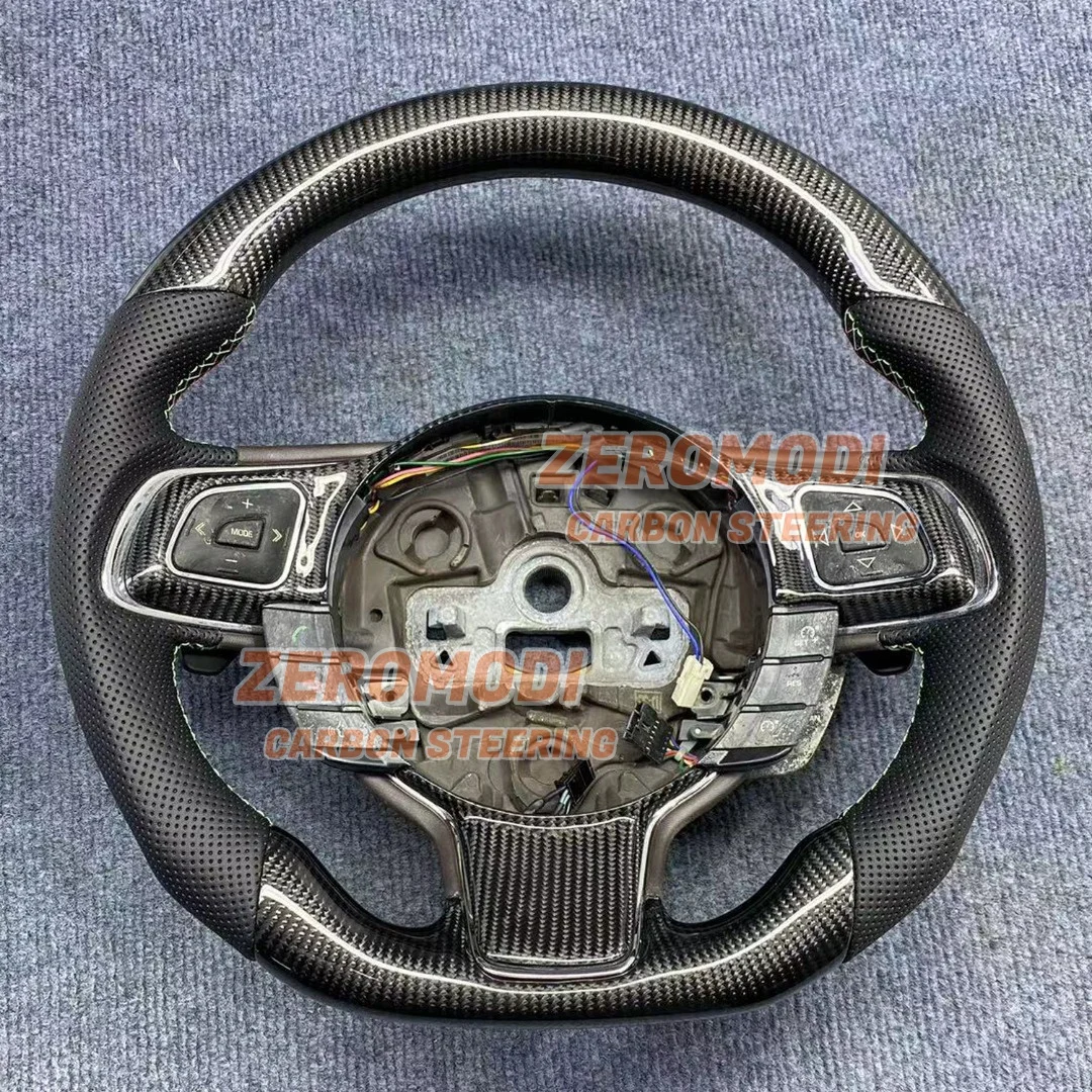 For JAGUAR XJ XJL XF X351 100% Real Carbon Fiber Steering Wheel With Leather (With Paddle Holes)