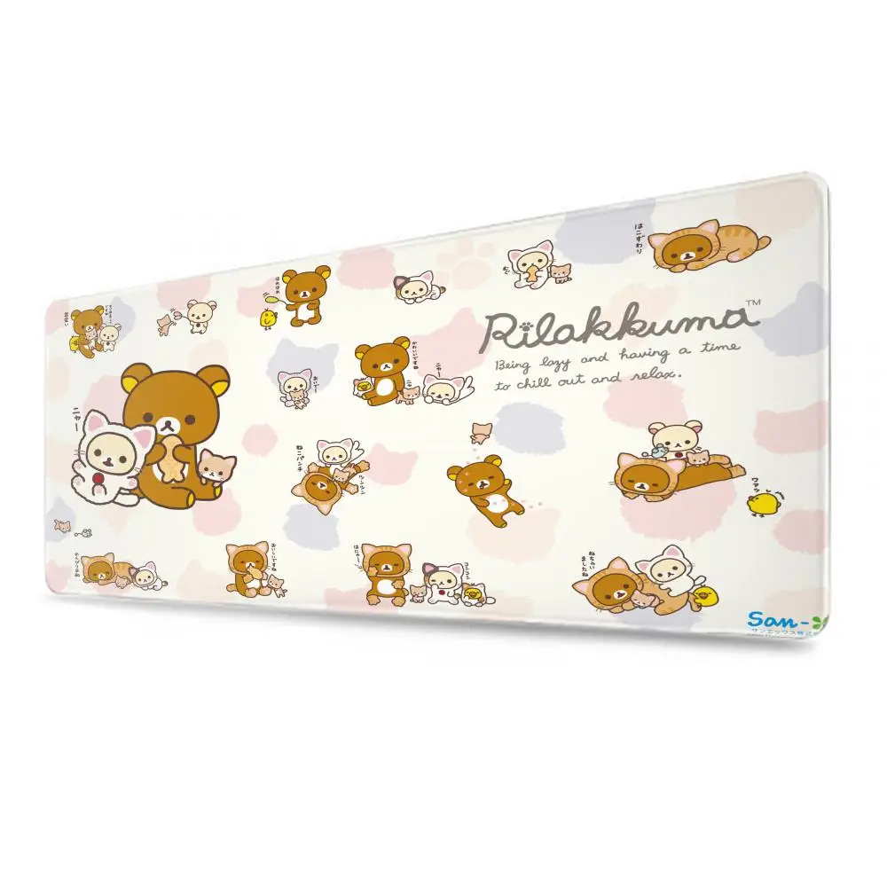 لوحة ماوس كبيرة من Rilakkuma-es للاعبين ، لوحة الماوس ، ملحقات المكتب ، ألعاب خزانة الكمبيوتر ، حصيرة مكتبية ، مكاتب الكمبيوتر ، حصائر ألعاب لوحة المفاتيح ، XXL