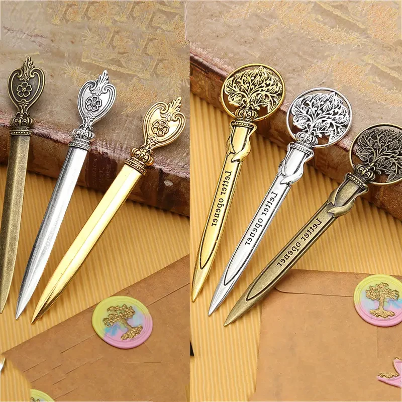 1Pcs Retro Sword Metal Letter Opener Mini Portalble Utility Knife Cutter Envelope Opener Mail Knife School Office Supplies