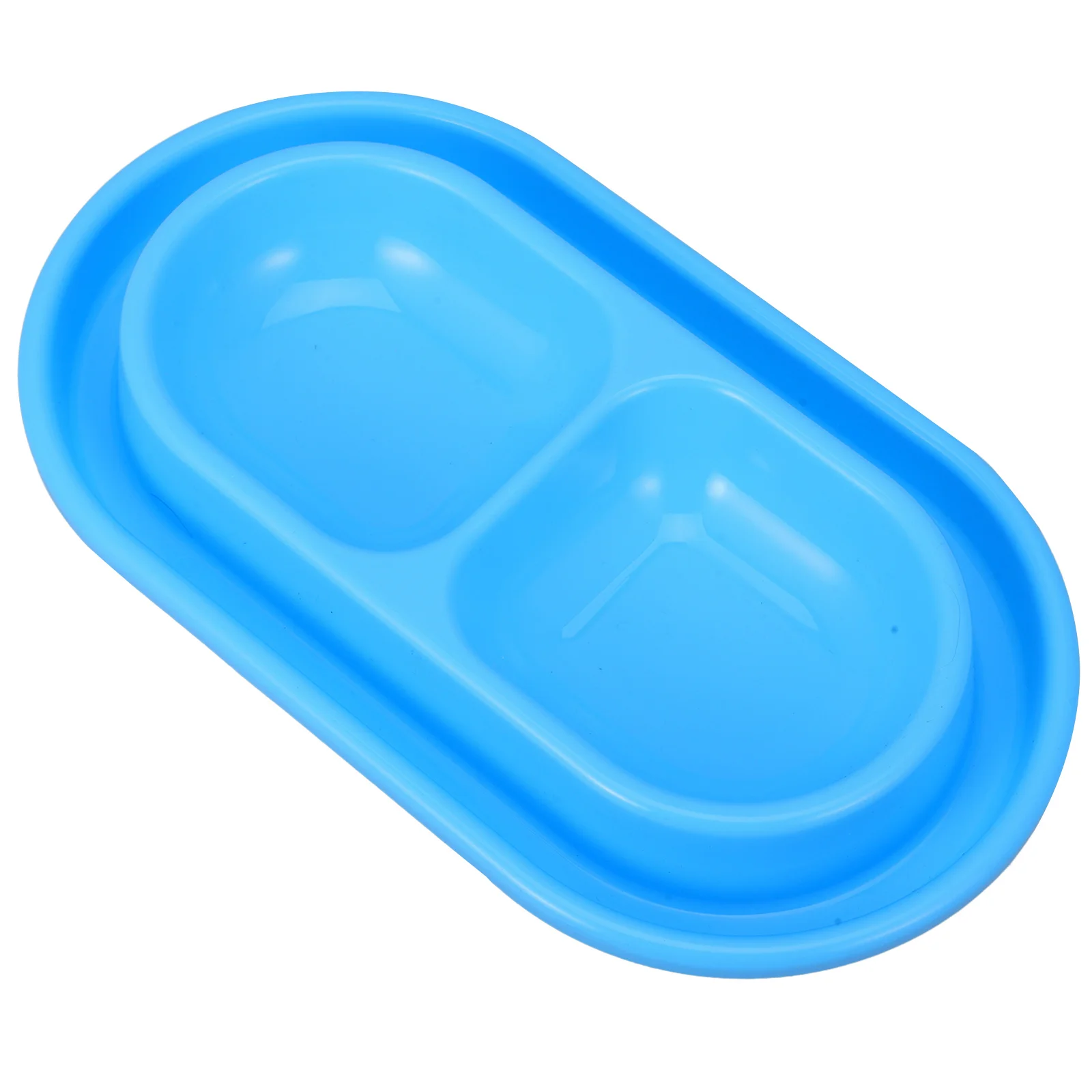 

Plastic Double Cat Bowl Dog Food Dish Small Flat Pet Feeding Plate for Small Dog Puppy Feeding Bowls for Cats and Small