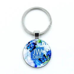 New JW.ORG Keychain Jehovah's Witnesses JW Pendant Glass Photo Cabochon Keyring Car Key Charms Jewelry Gifts