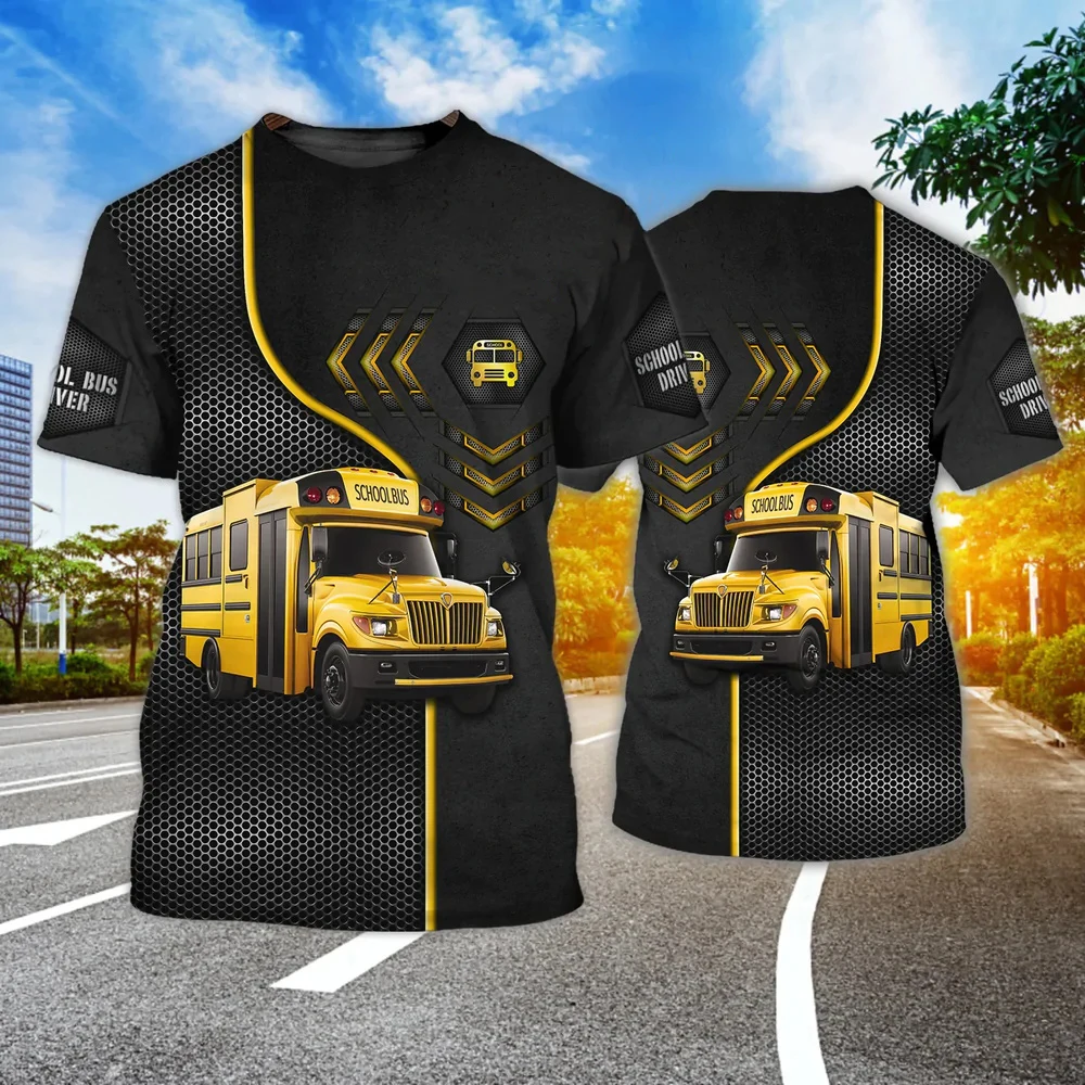 

School Bus Driver Shirt New Men's T-shirt 3D Print Casual Uniform Summer O Neck Short Sleeve Sweatshirt Unisex Harajuku Clothes