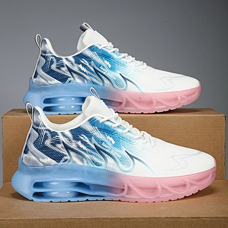 

Новые сетчатые мужские кроссовки для бега, уличная повседневная прогулочная модная спортивная обувь, дышащая удобная тренировочная теннисная обувь для мужчин