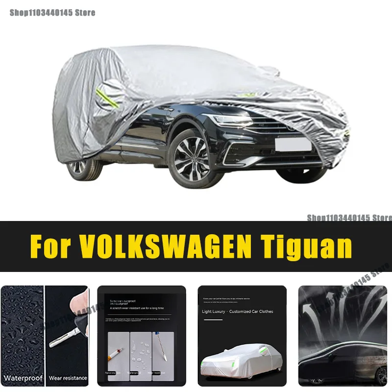 Full Car Covers Outdoor Sun UV Protection Dust Rain Snow Oxford cover Protective For VOLKSWAGEN Tiguan Accessories car umbrella