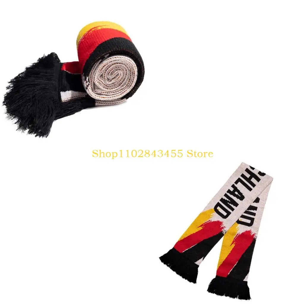 49MC Comfortable Deutschland Theme Scarf with Tassels to Show Team Spirit Sport Wear