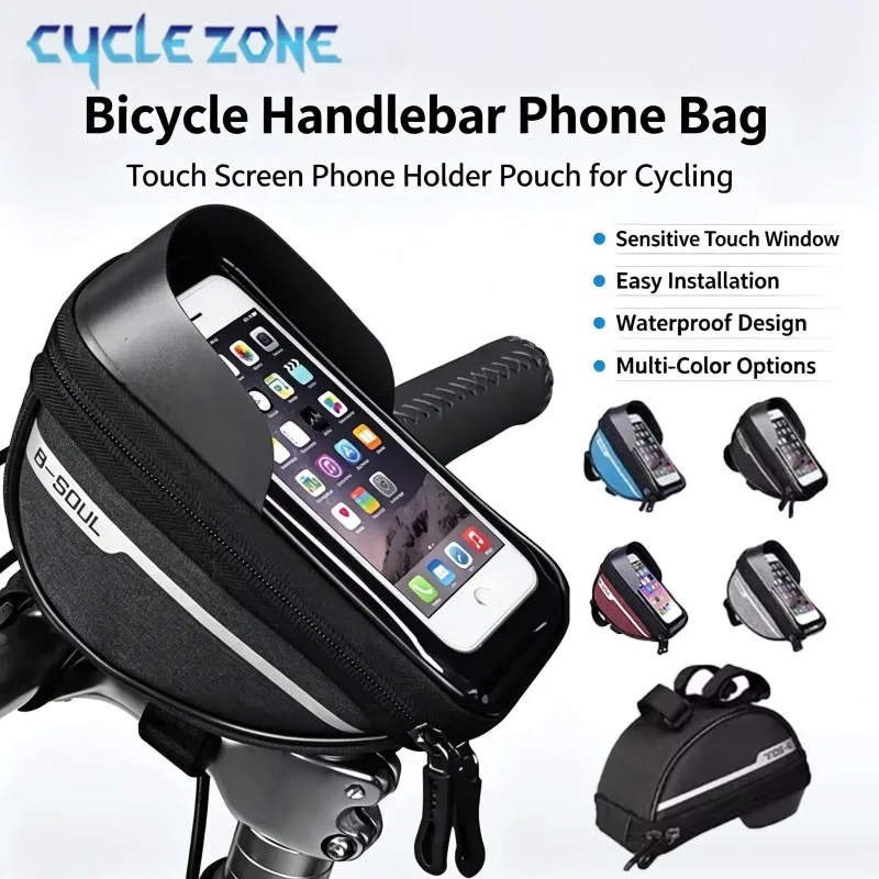Waterproof Bike Top Tube Bag Touchscreen Cycling Handlebar Bags Bicycle Phone Holder Case Pouch MTB Road Cycling Accessories