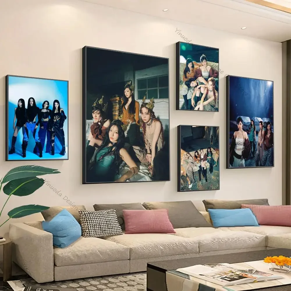 1pc Korean Girl Groups Aespa Poster New Album Dreams Come True HD Karina Giselle Winter Ningning Photo Painting Fans Gifts