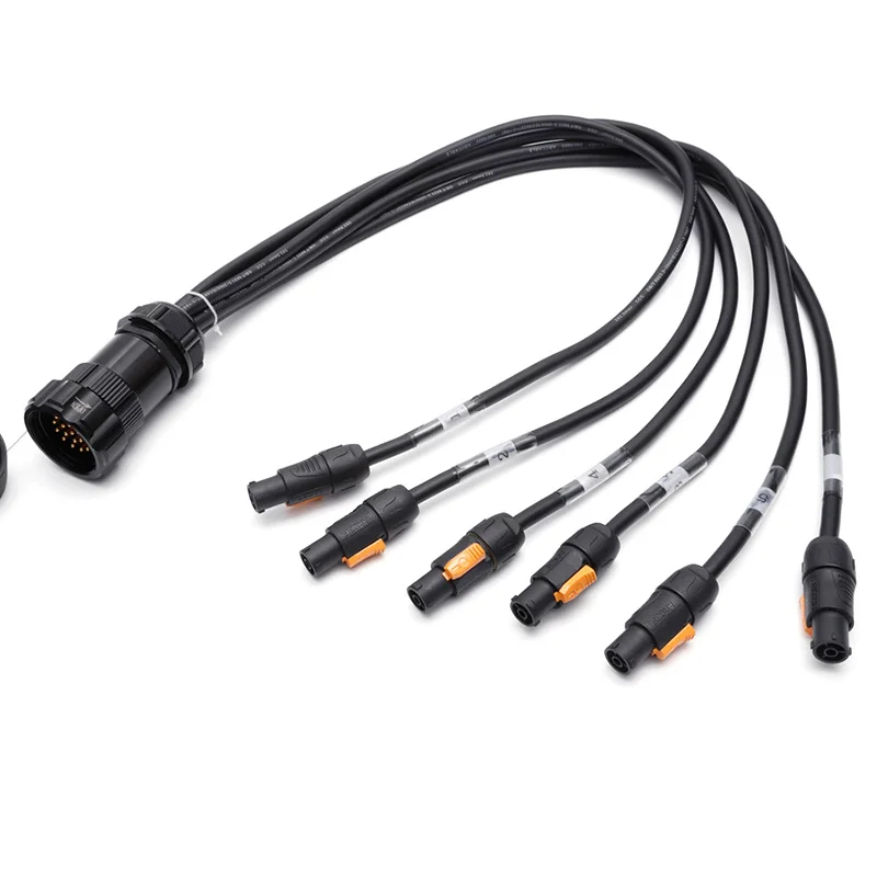 Best SellersSOCAPex 19 Pin Male To Powercon True1 Breakout Cable 5m Copper Flat Electrical Wire With PVC Jacket Compatible For M