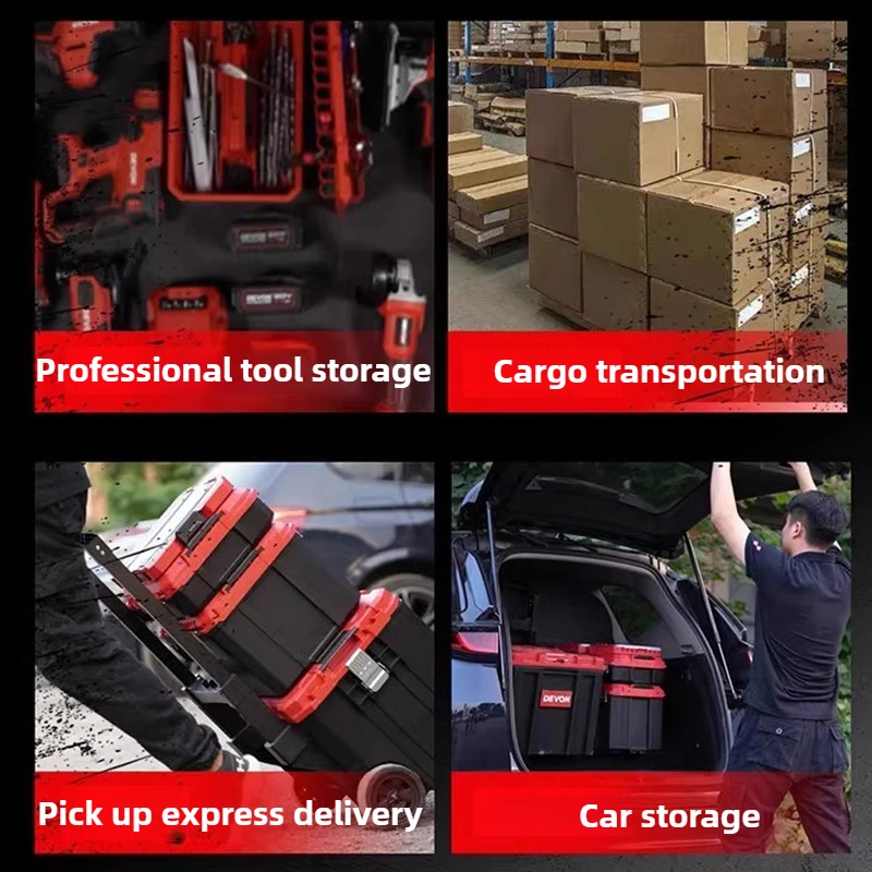 Pull Rod Toolbox Stacked Multi-purpose Storage Case Large Capacity Durable Combination Tools Organizer Practical Tool Case