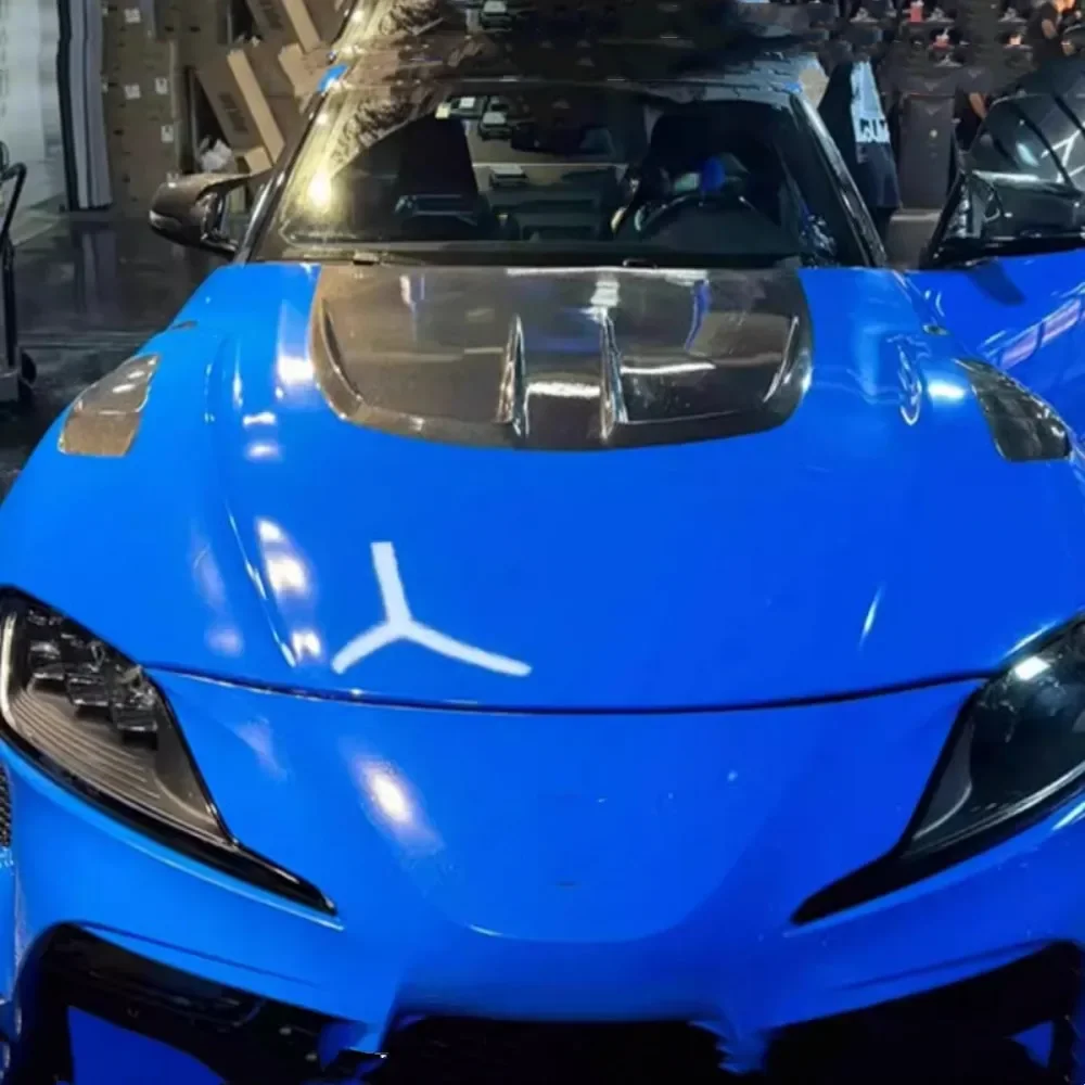 

Индивидуально для Toyota Supra A90 A91 2019-2023, модифицированная крышка двигателя из углеродного волокна, вентиляционные отверстия для капота, легкий вес, капот автомобиля A