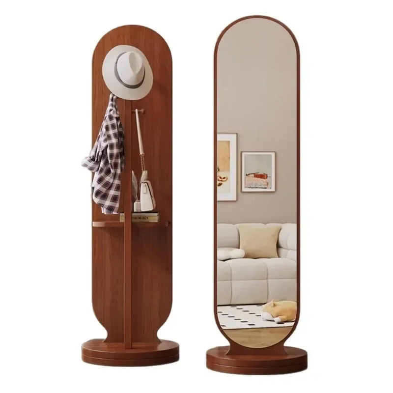 

Girls' bedroom dormitory removable coat rack integrated full-body mirror floor household rotating full-length