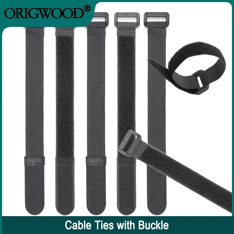 

Cable Tie Fishing Rod Non-slip Firm Reverse Buckle Black Fishing Tackle Rod Holder Accessories Reusable Self Adhesive Ties