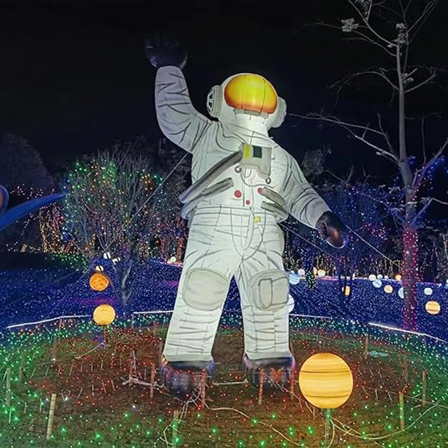 Giant Standing Inflatable Astronaut Spaceman With LED Light Cartoon Spaceman Event Stage Decor Advertising Props