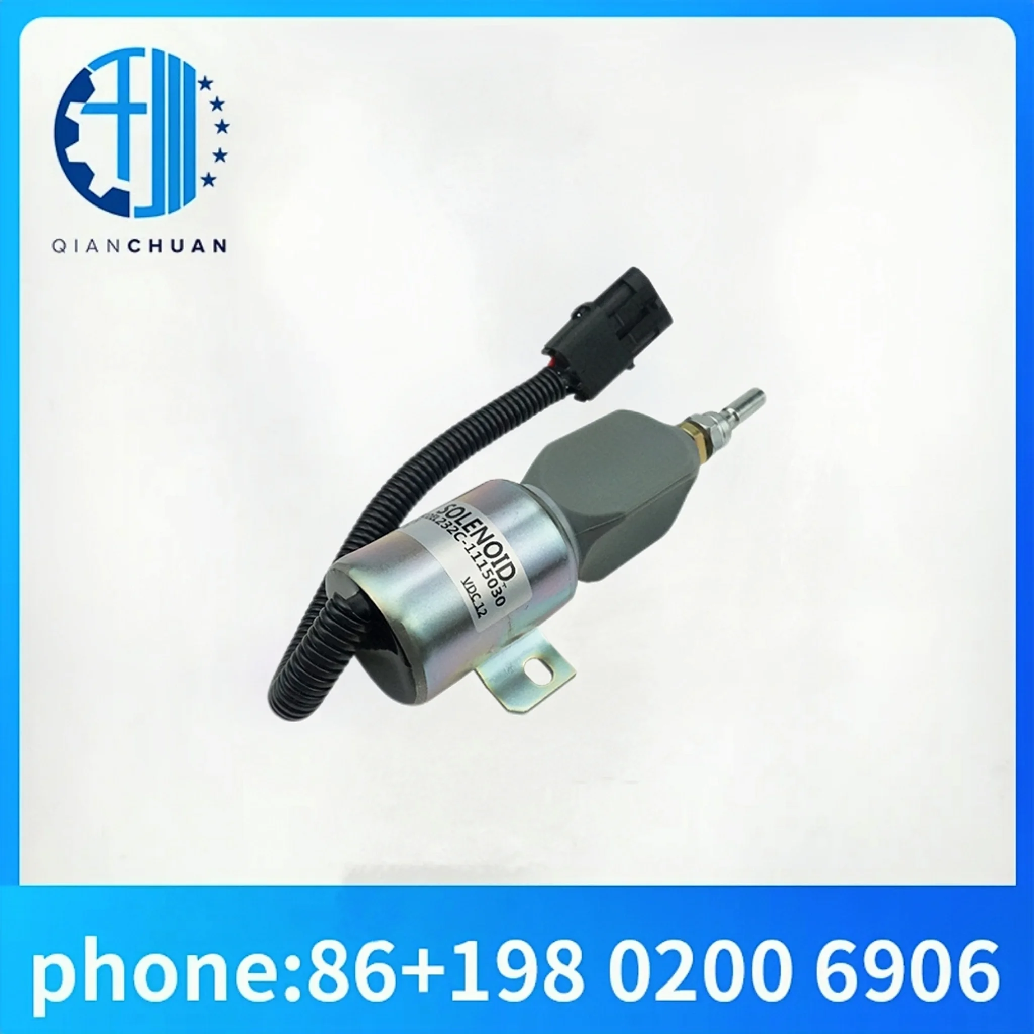 

232C-1115030 Flameout Solenoid Valve 12V For Hyundai R215-7 Yuchai YC6112 Engine Truck Generator Parts