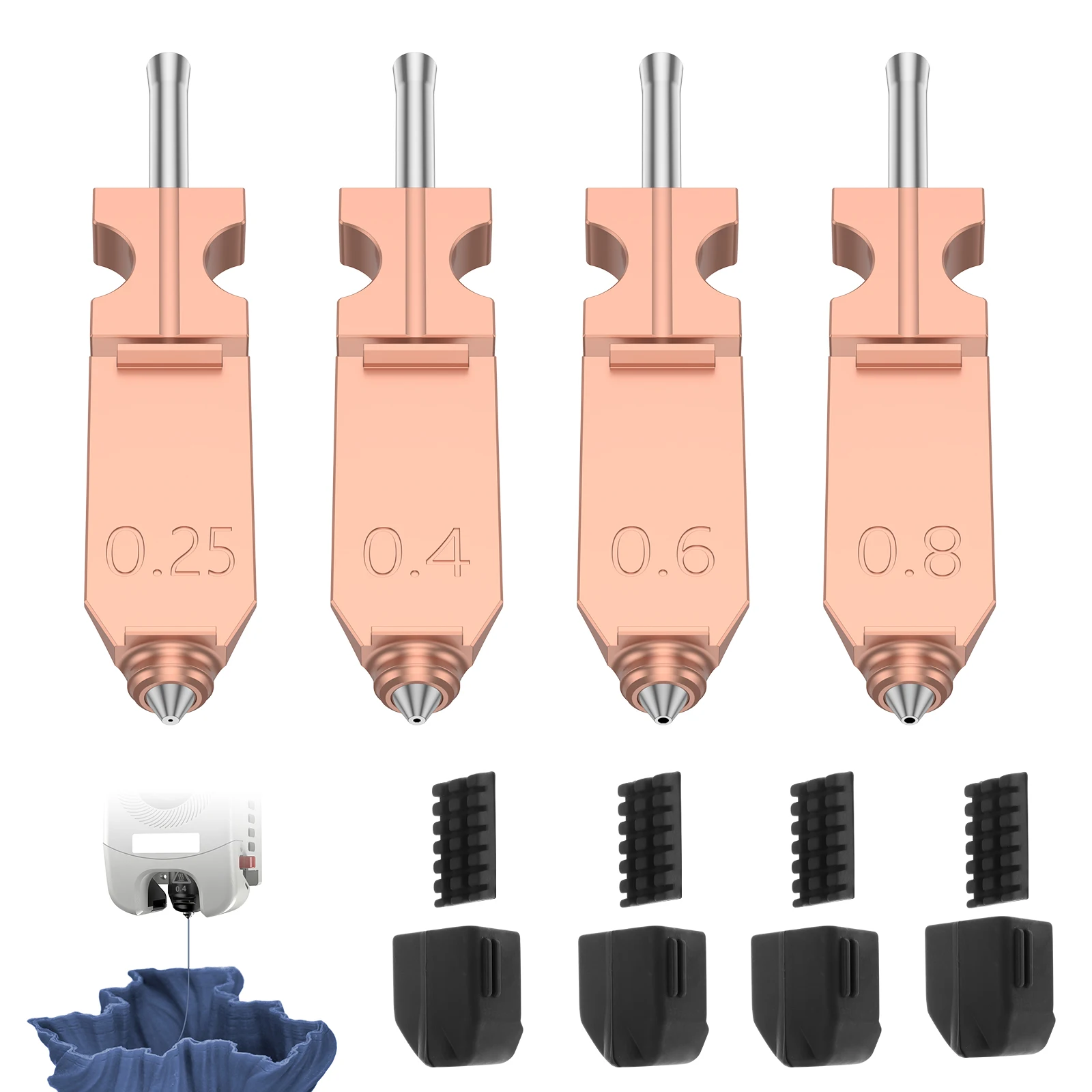 

For Flashforge AD5X Nozzle Upgrade Detachable 0.4/0.6/0.25/0.8mm for Flashforge AD5X Hotend Extruder Quick Release Heater Block