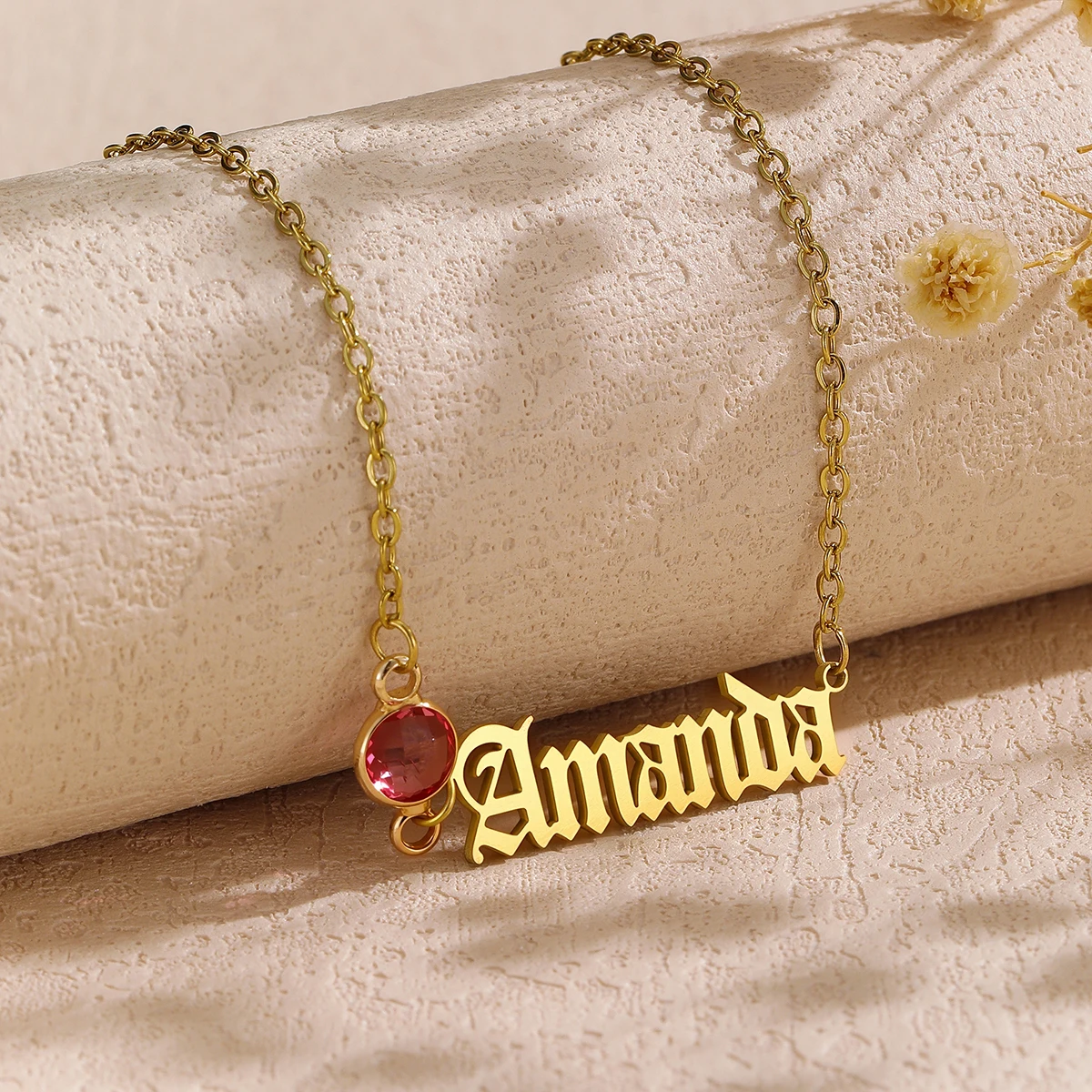 

Cxwind Custom Name Necklace Women Girl Party Jewelry Stainless Steel Gold Color Personalized Nameplate NecklaceFemme