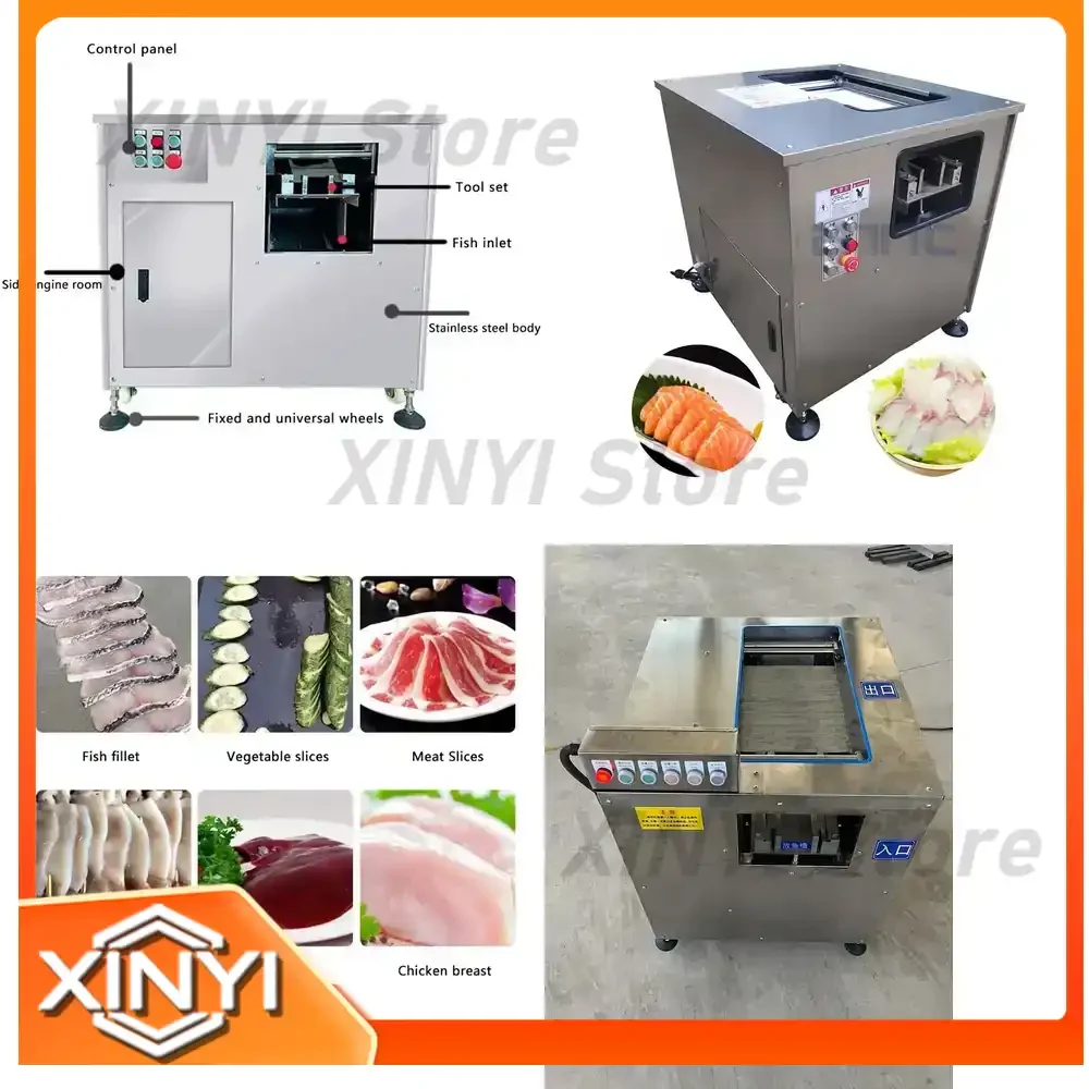 Máquina Cortadora Oblicua Automática para Filetes de Carne Ahumada, Tilapia, Salmón, Pescado Basa, Procesamiento de Alimentos