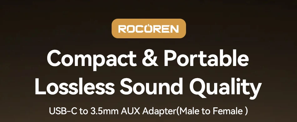 Rocoren USB C auf 3,5 mm Klinke Dac Audiokabel Stecker auf Buchse Kopfhöreradapter Typ C auf 3,5 mm Konverter für Samsung Xiaomi Phone – Detail 1