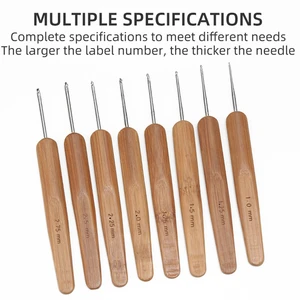 1 Buah 0.5 Mm/0.75 Mm Kait Rajutan Gimbal Jarum Rajut Kayu Alat Rambut Gimbal untuk Kerajinan Kepang 10 rambut gimbal jarum rajut penjualan terbaik - №