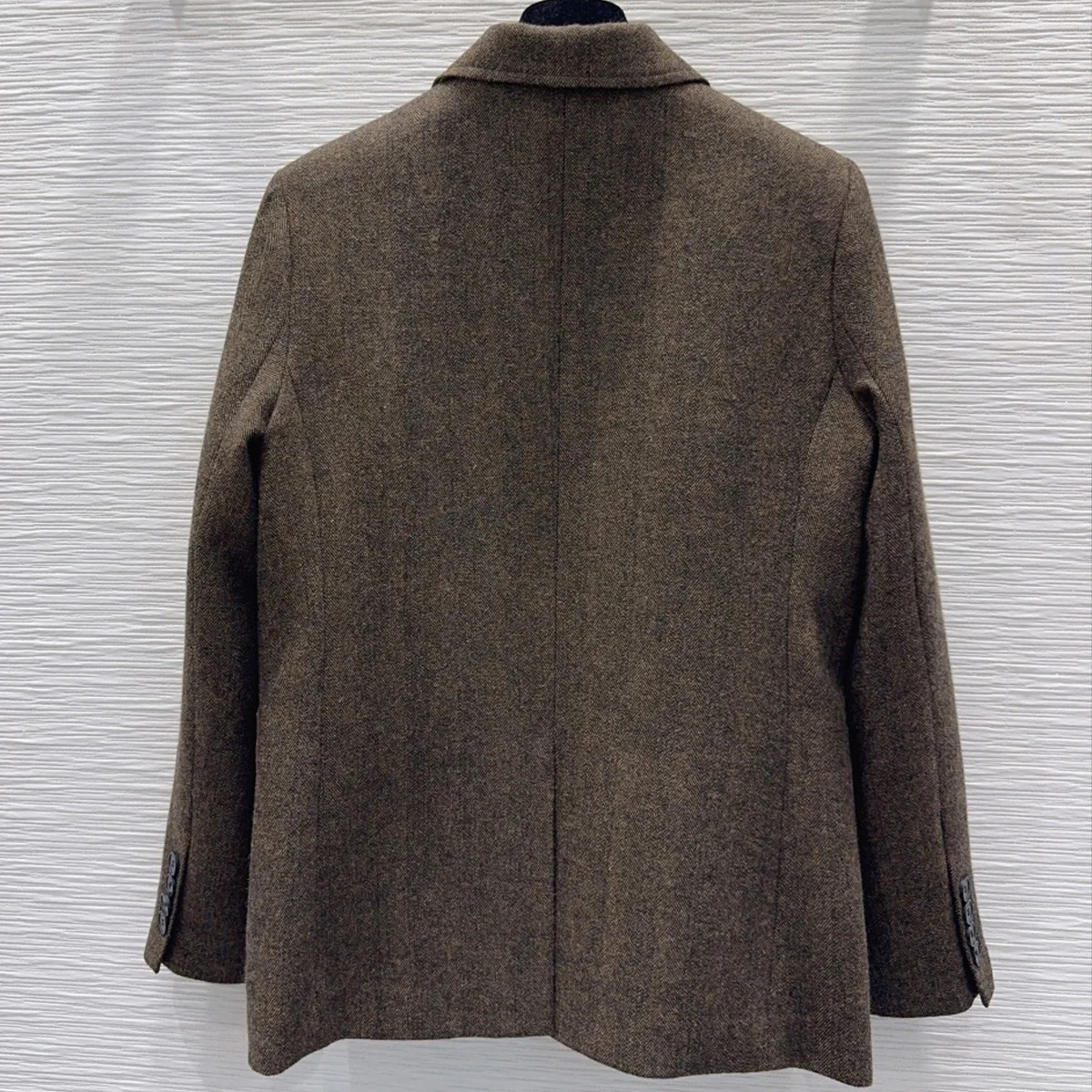 High Quality Women's Blazer Notched Lapel Single Breasted Patch Pocket Loose Vintage Tweed Suit Jacket lyt26101905