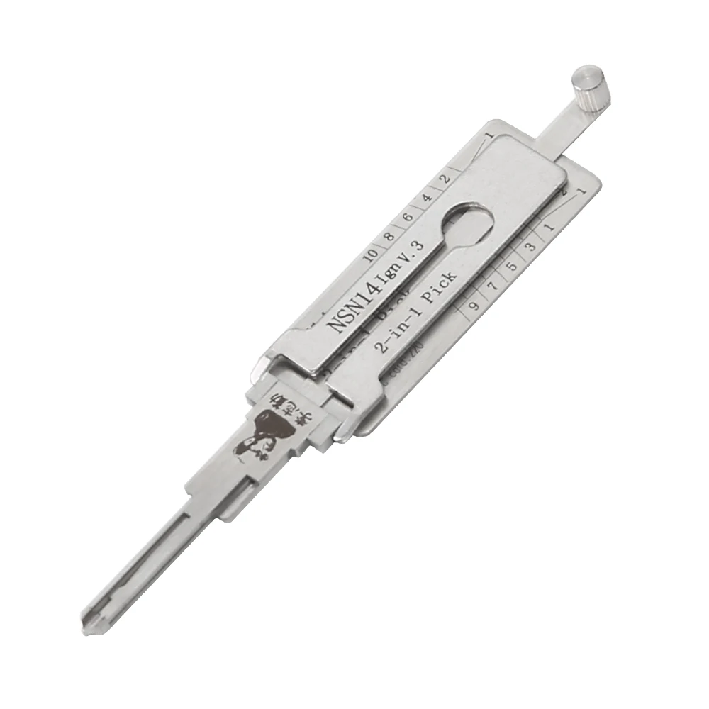

NSN14 Ign lishi 2in1 Tool for Nissan/Infiniti/Subaru Car Door Lock Cylinder Professional Locksmith Supplies Repair Tools