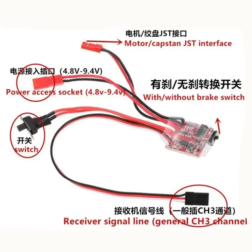 Mini motor de engrenagem de metal N20 200RPM DC Motor e 30A ESC para Orlando Hunter 1/35 RC Car Upgrade Parts