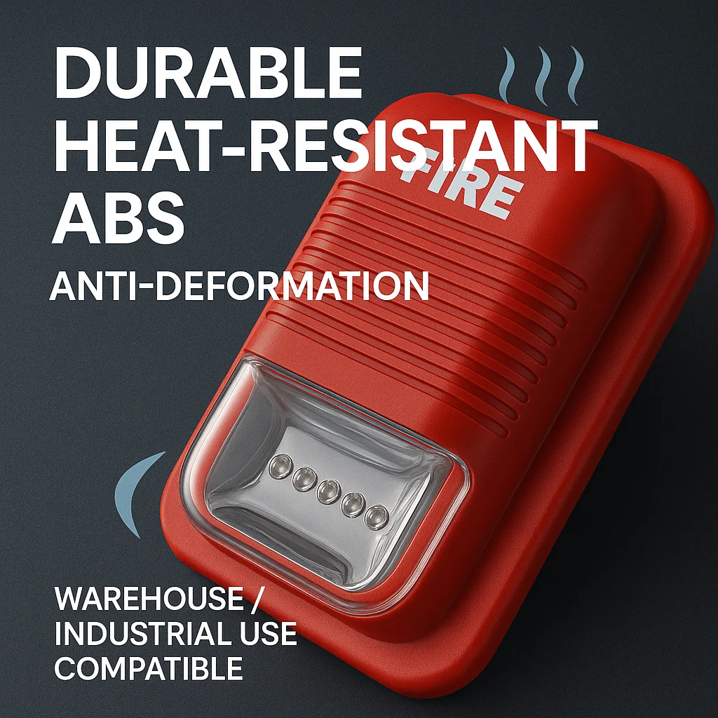 ≤75mA Low-Power Fire LED Strobe Alarm, 6-LED 120° Lens, 3-Tone Selectable Standard Mounting