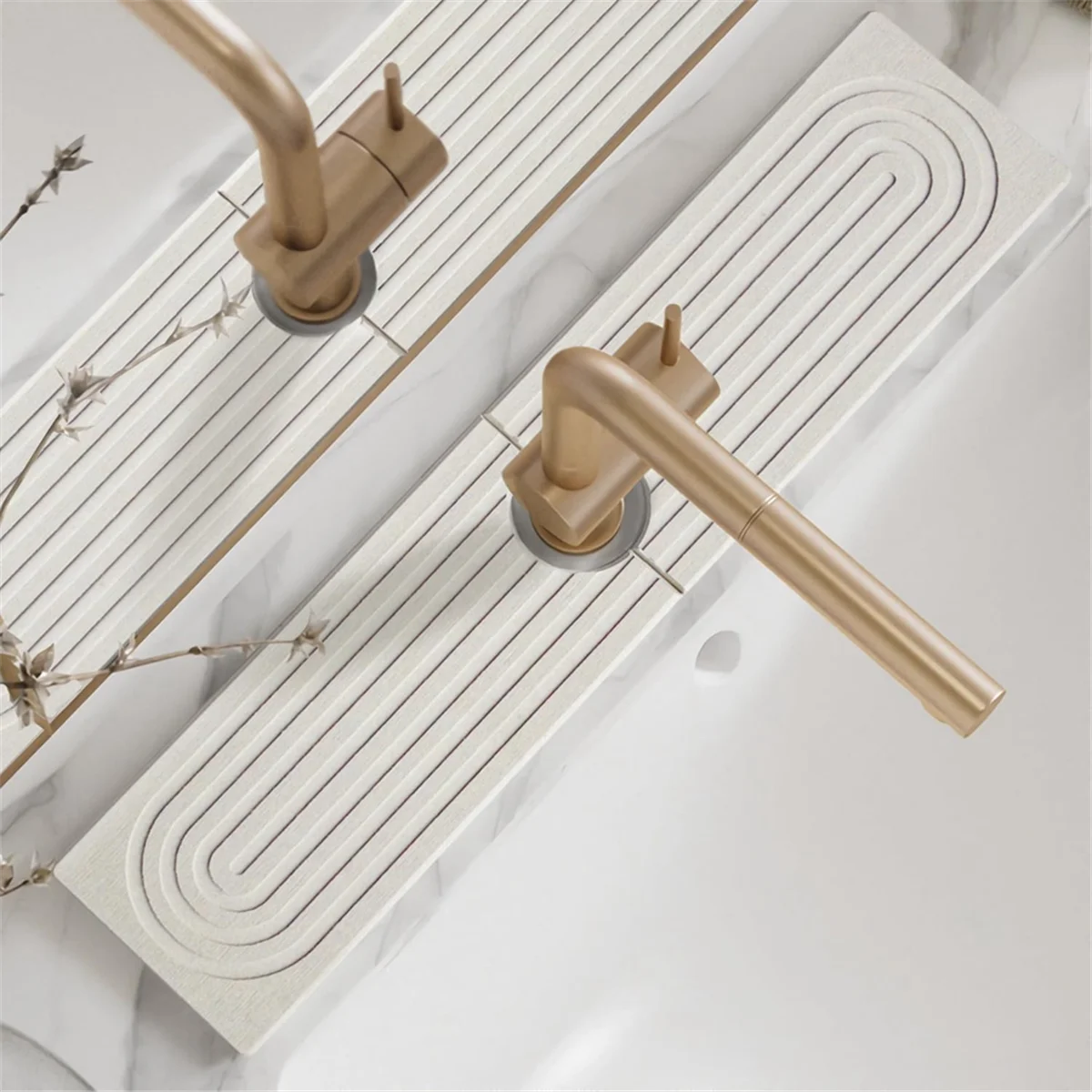 2025+ Tappetino rigido ad asciugatura rapida che assorbe l'acqua con fango diatomea per tappetino per rubinetto lavello cucina bagno