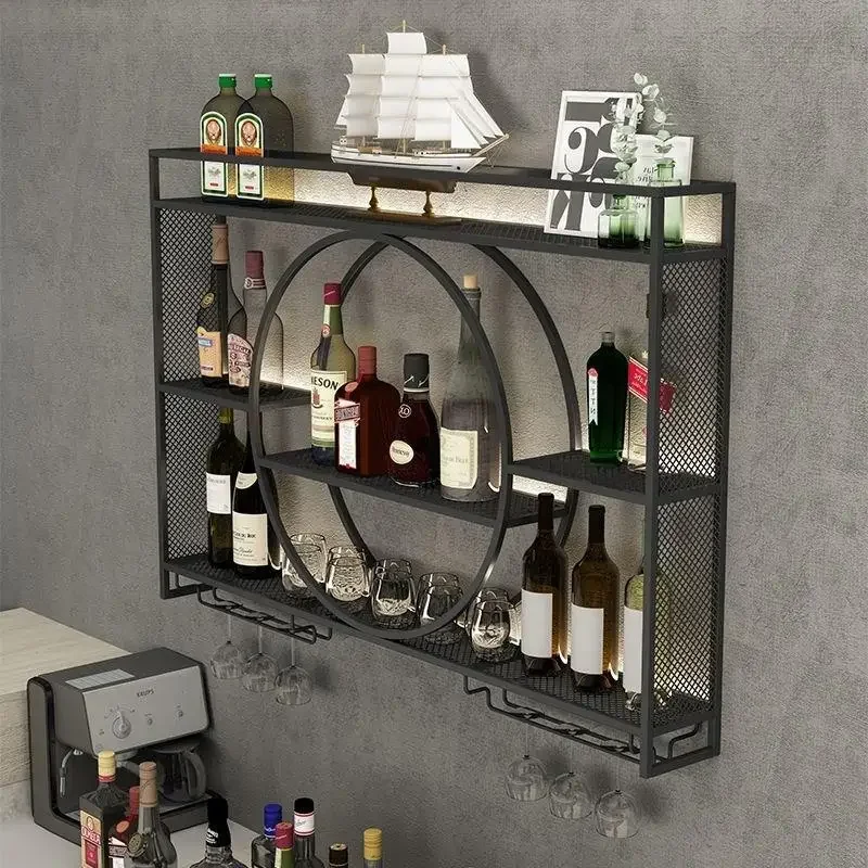 Hangende Display Wijnrek Muur Gemonteerd Omgekeerde Winkel Moderne Bar Kast Club Fles Armario Para Vinos Huismeubilair Uniek