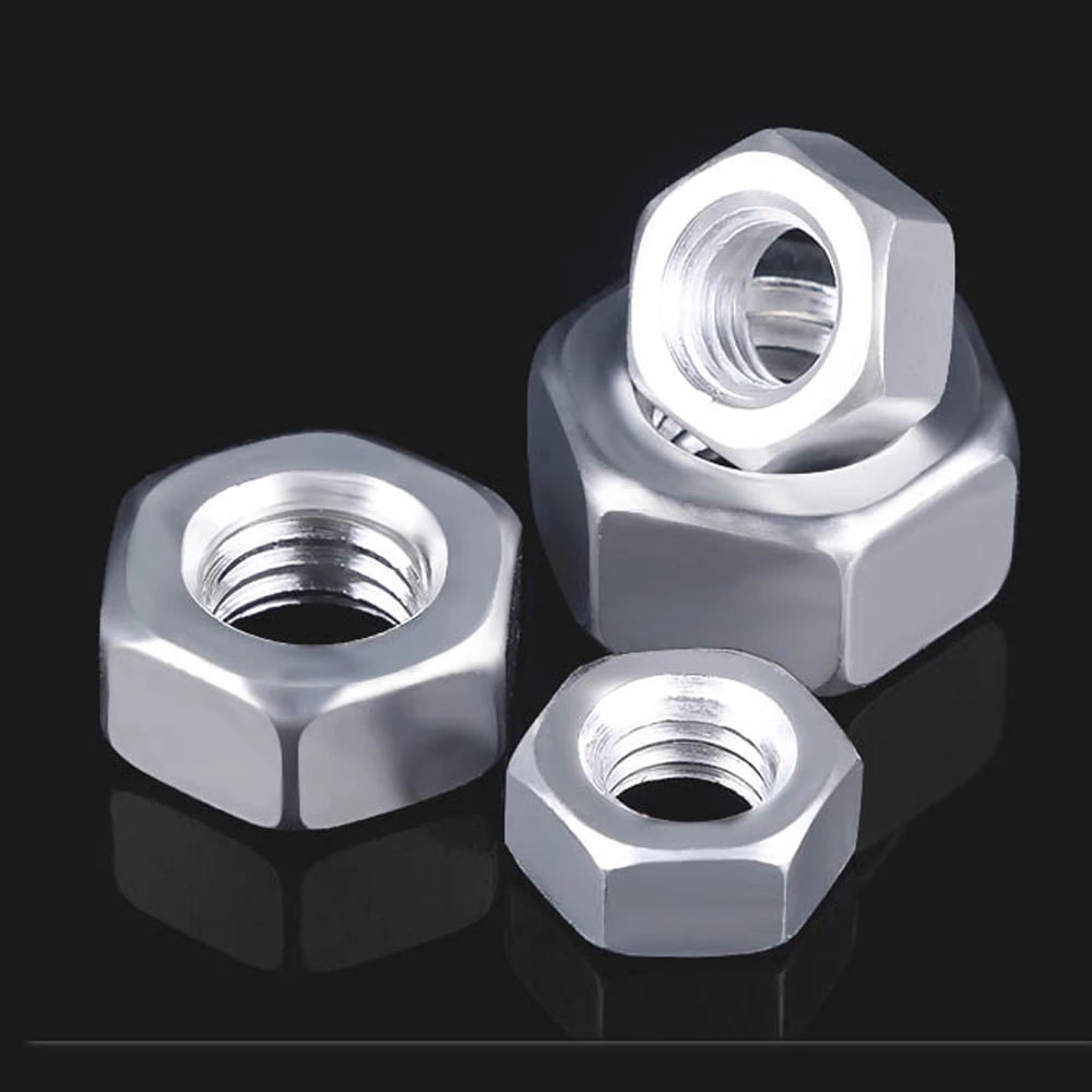 Aluminium Alloy Hexagonal Nuts M2/M2.5/M3/M4~M14/M16/M20/#4-40/#6/#8/#10 Colored Aluminum Nut Assembly Nut American