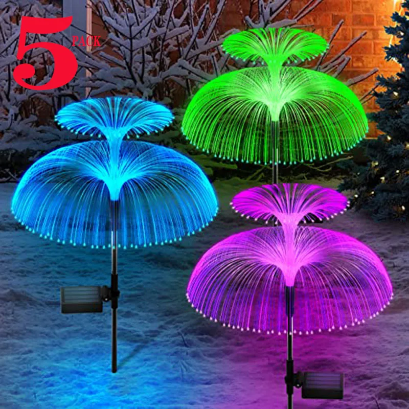 

Double Layer Solar Jellyfish Lights Outdoor Lighting Jellyfish Lawn Light 7Color Changing Landscape Garden Light Pathway Decor