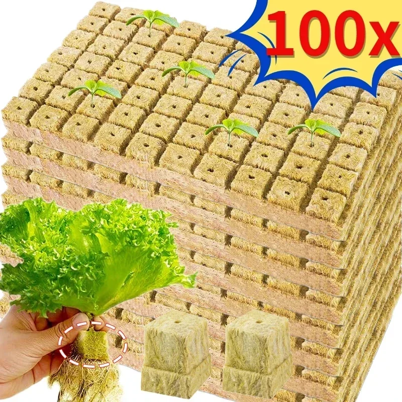 Rock Wool Starter Plugs Rock Wool Grow Cubes Planting Cubes Hydroponics Cuttings Plant Propagation Grow Supplies Seed Starters