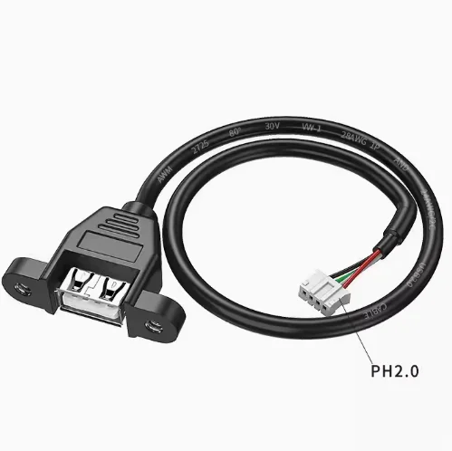 Cable de terminal de placa base de ordenador, USB hembra a DuPont -5P PH2.0 xh2.54 mm, 50cm